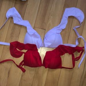 2 ruffle plunge bikini tops!!! ONLY $12